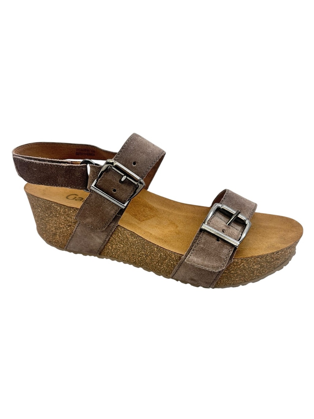 Gabor Torba Comfort Cork Wedge Sandal Buckle Straps Size UK 5.5 US 8 Taupe - Picture 2 of 12